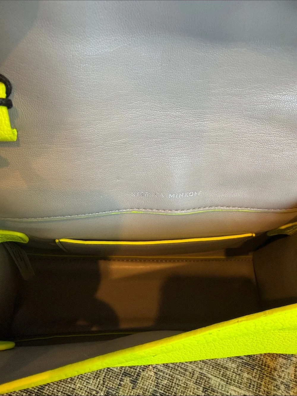 NWT Rebecca Minkoff Lou Neon Yellow Top-Handle Crossbody